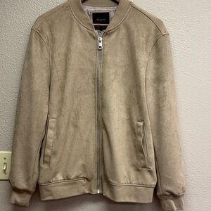 Tan faux Suede Bomber Jacket